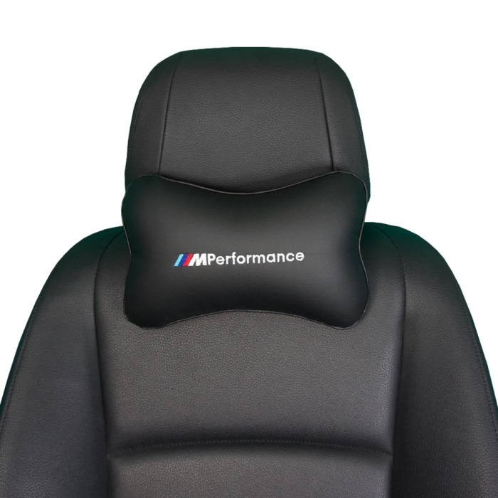 Подушки под шею Подушка под шею черная с вышивкой M Performance (Серебристая)