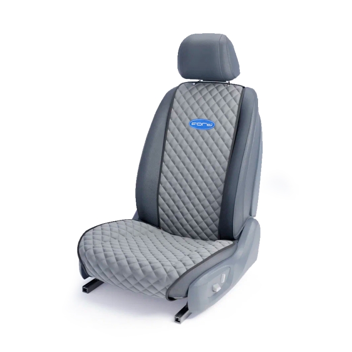 Накидки на сидения Накидка на переднее сиденье серая с вышивкой Ford black (Синяя)