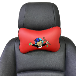 Подушка под шею красная с вышивкой 