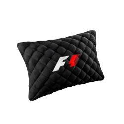 Подушка из алькантары черная с вышивкой 